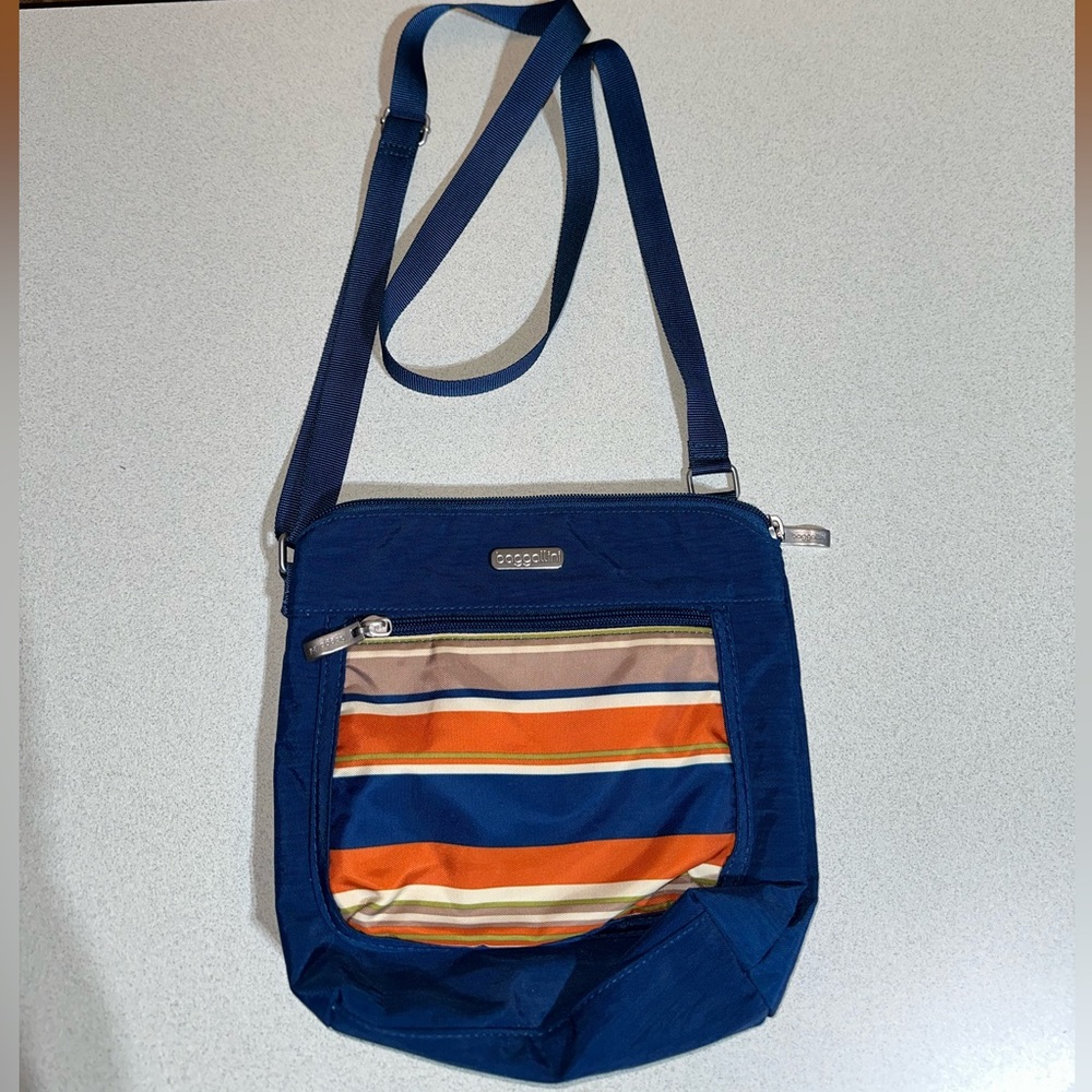 Baggallini Crossbody Blue with Multicolor Stripes